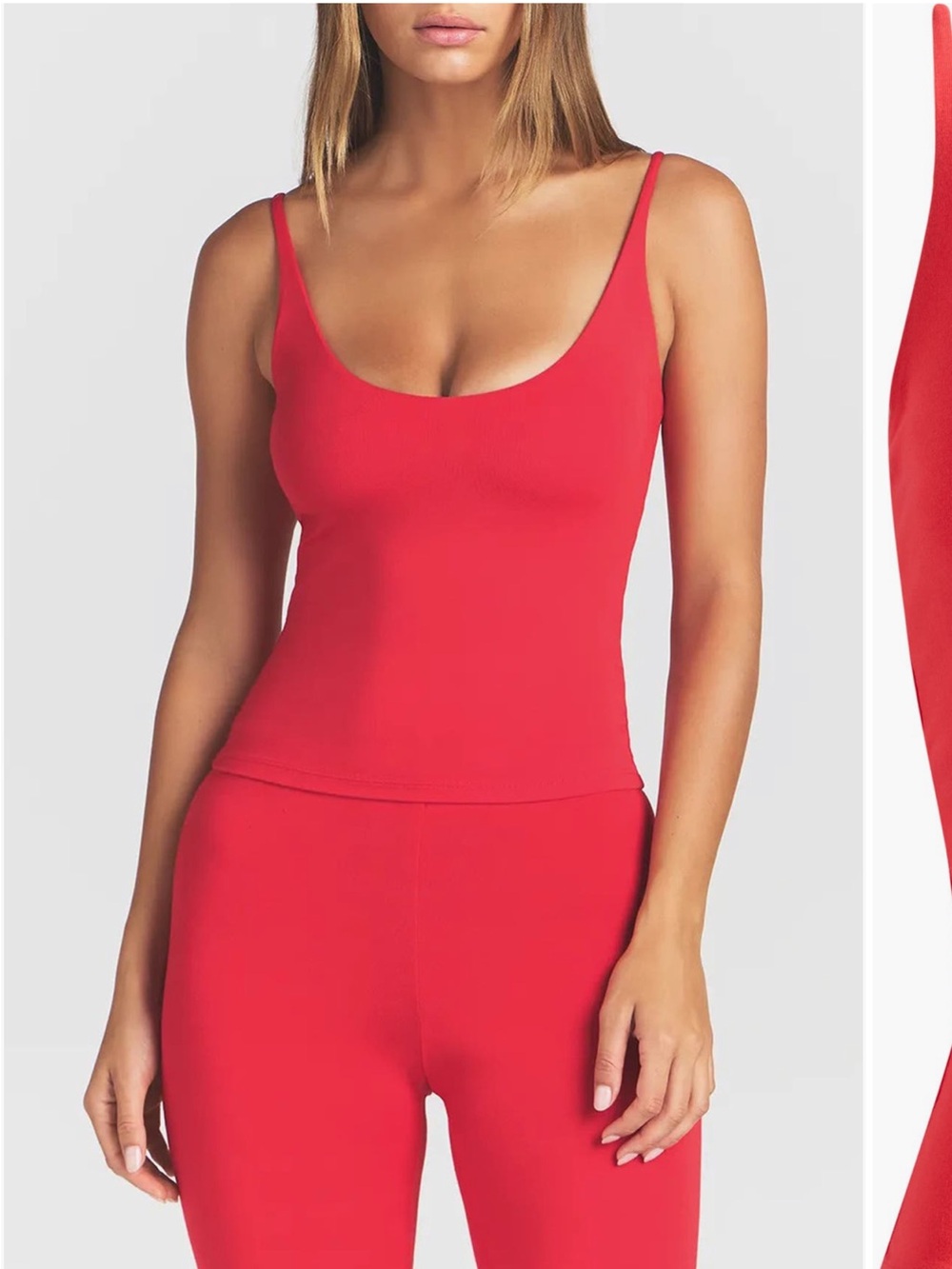 NWT Skims Red Smooth Layers Scoop Neck Camisole